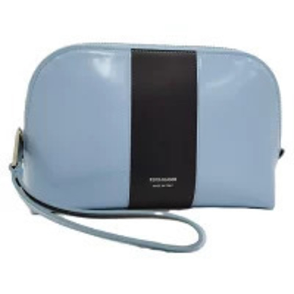 Salvatore Ferragamo Pouch Clutch cosmetic leather blue